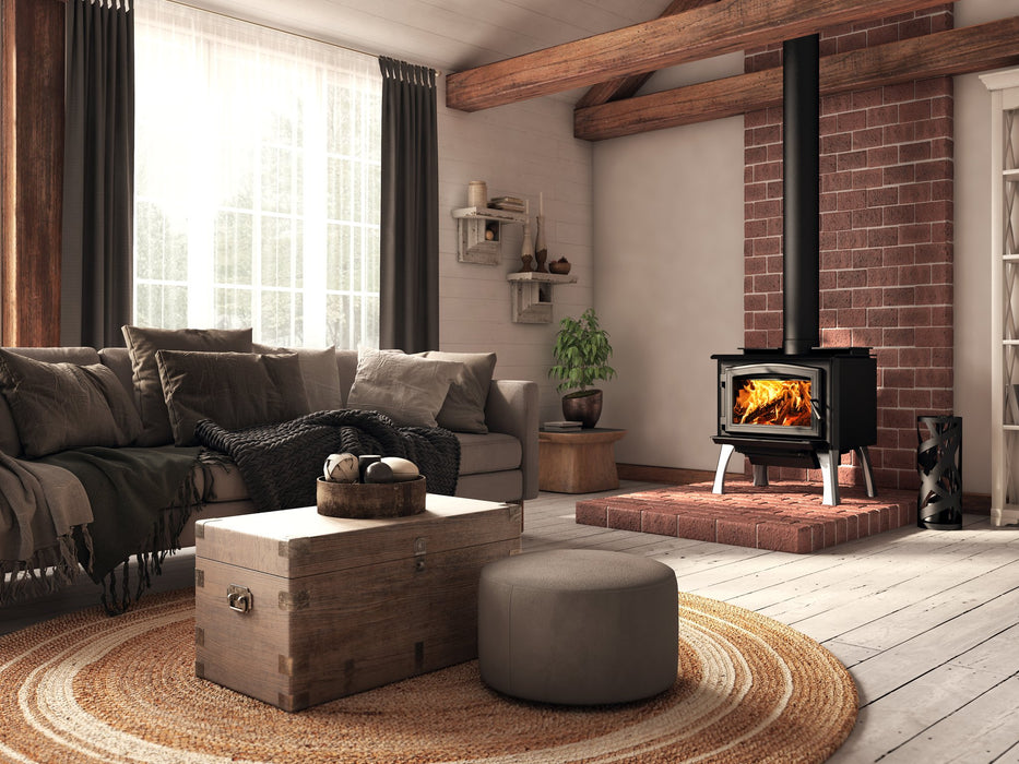 Osburn 1700 Wood Stove shown in an alternate leg and door overlay configuration