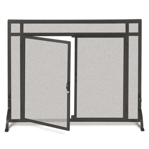 Pilgrim 39 Inch Forged Iron Fireplace Screen with Doors