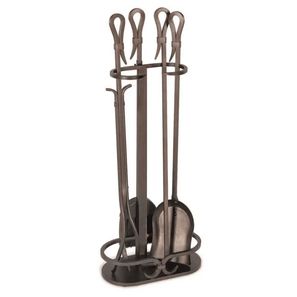Pilgrim Burnished Bronze Iron Gate Fireplace Tool Set — Fyre Direct