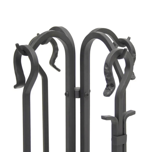 Pilgrim Large Forged Fireplace Tool Set with Corn Broom