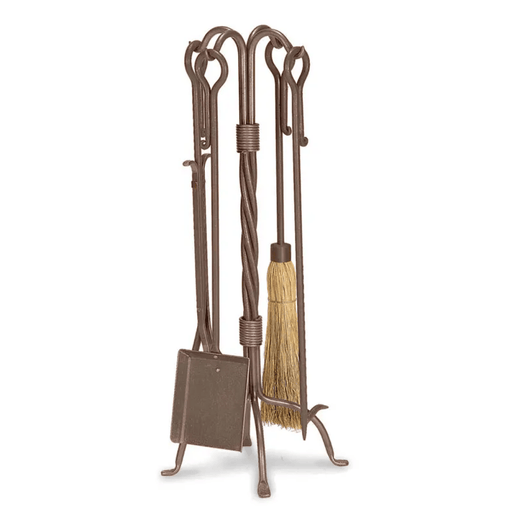Pilgrim Traditional Burnished Bronze Fireplace Tool Set
