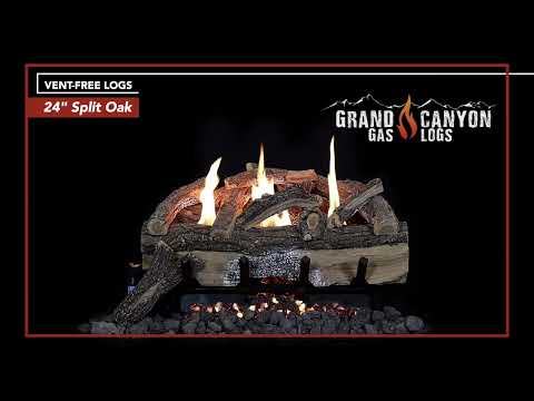 Grand Canyon Gas Logs Vulcan Split Oak 24 inch video