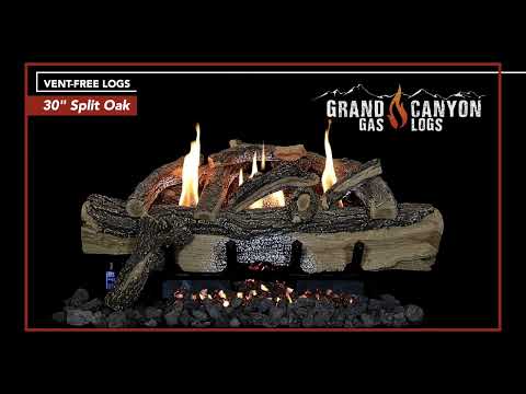 Grand Canyon Gas Logs Vulcan Split Oak 30 inch video