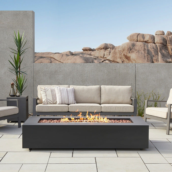 Real Flame Aegean 70" Rectangle LP Fire Table w/ NG Conv