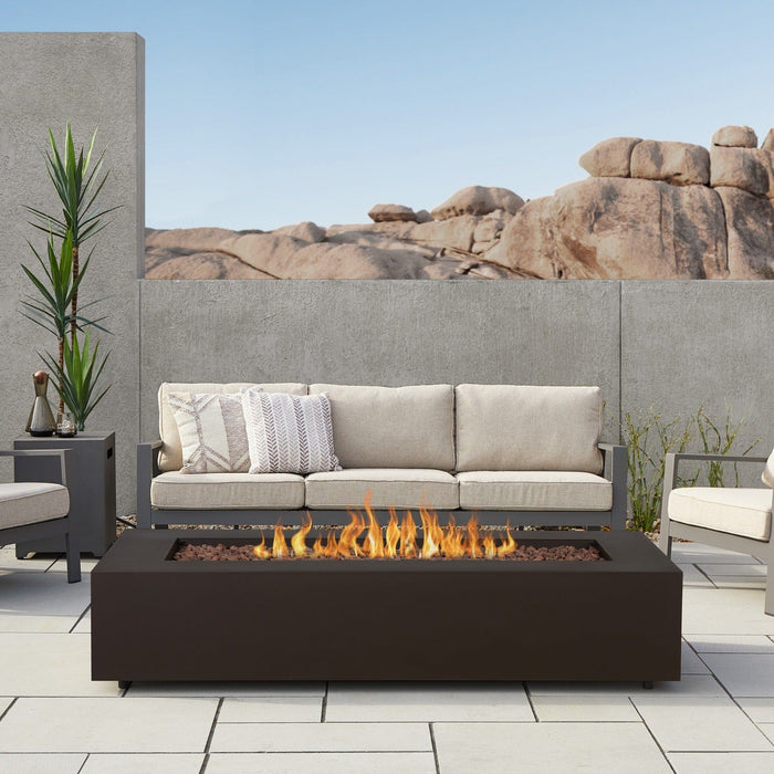Real Flame Aegean 70" Rectangle LP Fire Table w/ NG Conv