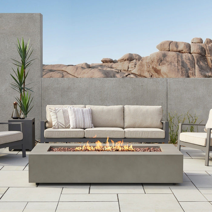 Real Flame Aegean 70" Rectangle LP Fire Table w/ NG Conv