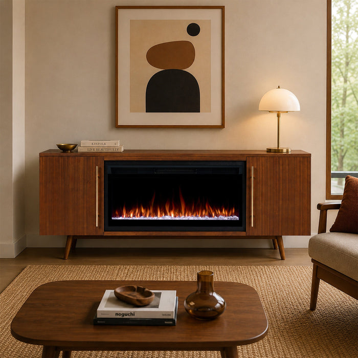 Real Flame Morris Landscape Smart Electric Fireplace Tv Stand