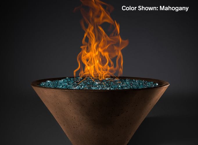 Slick Rock Concrete RidgeLine Fire Bowl Conical 22" D x 10" H — Bowl Only