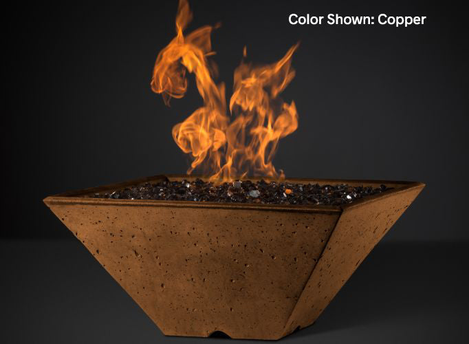 Slick Rock Concrete RidgeLine Fire Bowl Square 22" D x 10" H