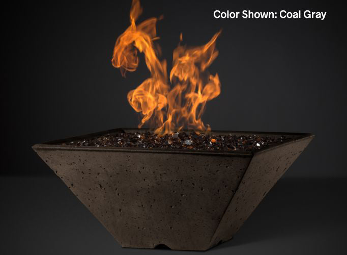 Slick Rock Concrete RidgeLine Fire Bowl Square 22" D x 10" H