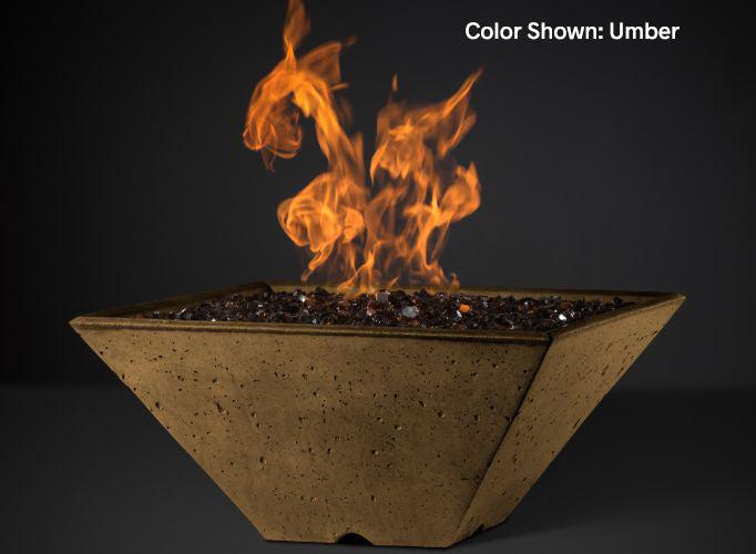Slick Rock Concrete RidgeLine Fire Bowl Square 22" D x 10" H