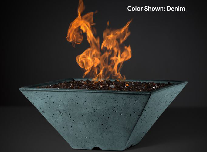 Slick Rock Concrete RidgeLine Fire Bowl Square 22" D x 10" H — Bowl Only