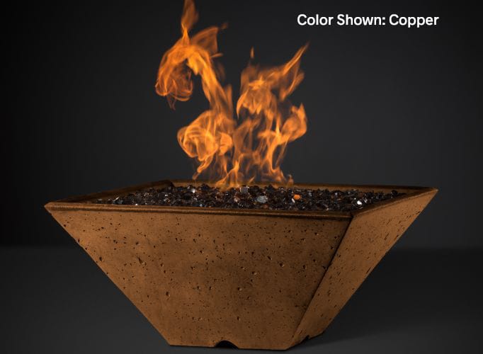 Slick Rock Concrete RidgeLine Fire Bowl Square 29" D x 13" H — Bowl Only