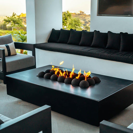 The Outdoor Plus Cabo Linear Concrete 56" Gas Fire Pit