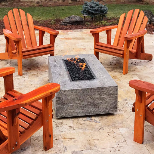 The Outdoor Plus Coronado Wood Grain 84" Gas Fire Pit