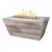 The Outdoor Plus Rectangular Plymouth Wood Grain 48" 24" Tall Gas Fire Pit