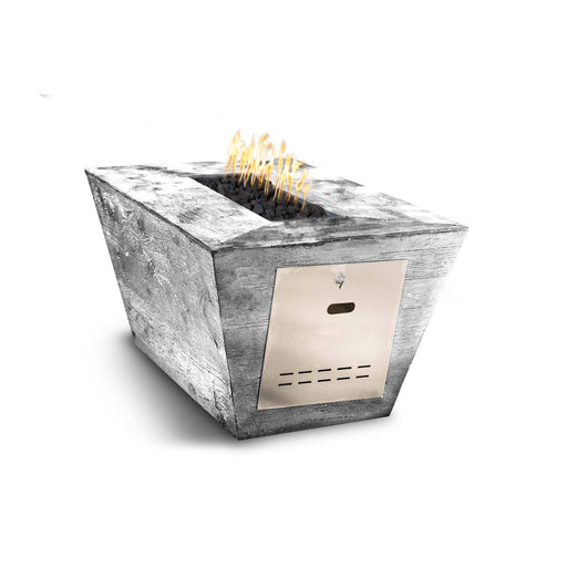 The Outdoor Plus Rectangular Plymouth Wood Grain 60" 16" Tall Gas Fire Pit