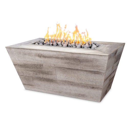 The Outdoor Plus Rectangular Plymouth Wood Grain 60" 16" Tall Gas Fire Pit