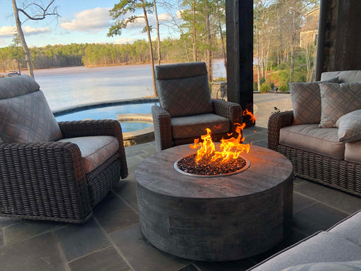 The Outdoor Plus Sequoia Wood Grain 60" 24" Tall Gas Fire Pit