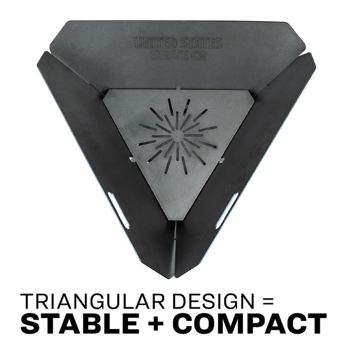 US Stove US30TP Portable Collapsible Triangular Fire Pit, Large