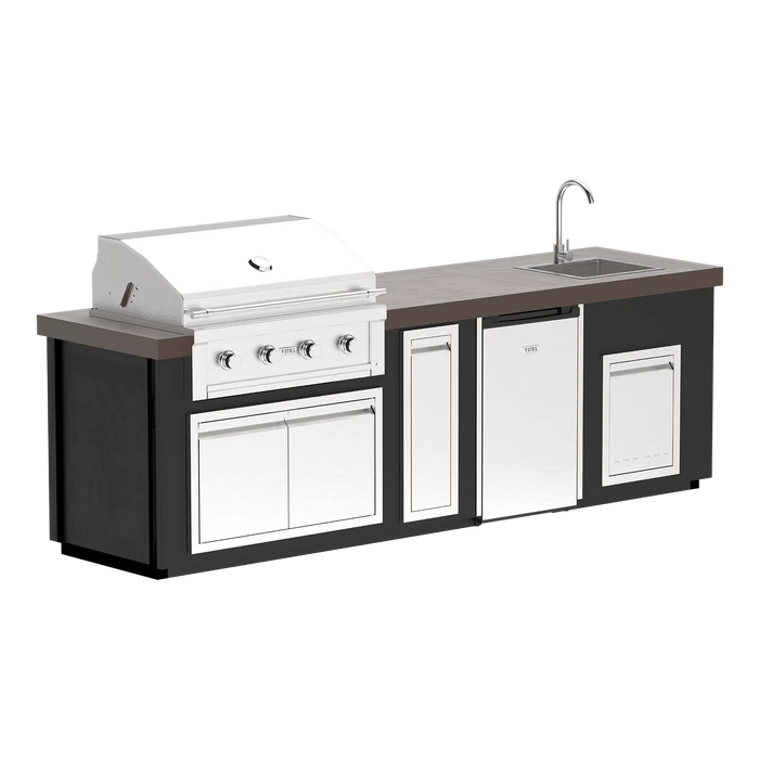 Videl 112" Luxe-I Complete BBQ Island — Powder Coated