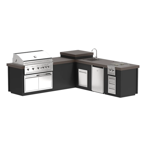 Videl 112" Maestro-L-B Complete BBQ Island (with Audio) — Powder Coated