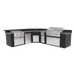 Videl 144" Maestro-L Complete BBQ Island — Powder Coated