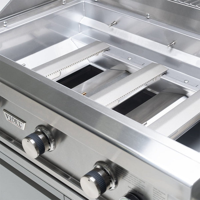 Videl 26" Commercial 3-Burner Built-In Gas Grill (1-Hour Timer)