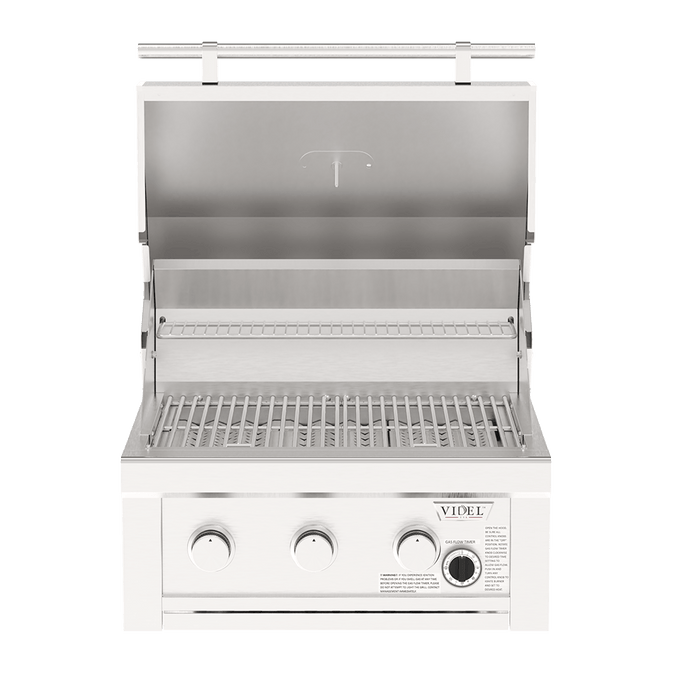 Videl 26" Commercial 3-Burner Built-In Gas Grill (1-Hour Timer)
