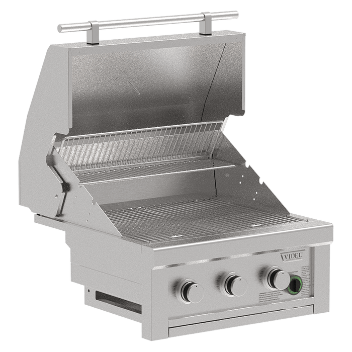 Videl 26" Commercial 3-Burner Built-In Gas Grill (1-Hour Timer)