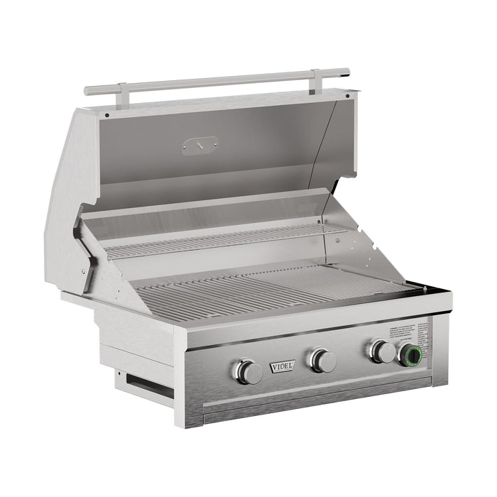 Videl 36" Commercial 3-Burner Built-In Gas Grill (1-Hour Timer)