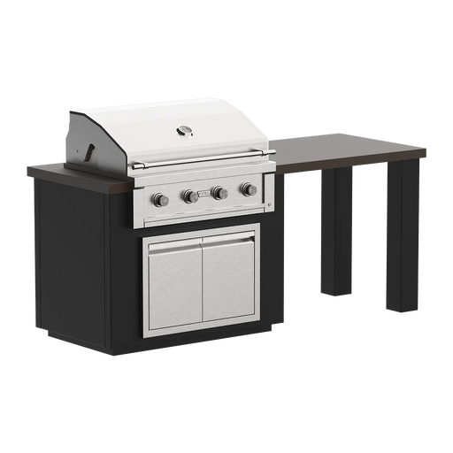 Videl 84" Alta-T Complete BBQ Island with Side Table — Powder Coated