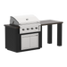 Videl 84" Alta-T Complete BBQ Island with Side Table — Powder Coated