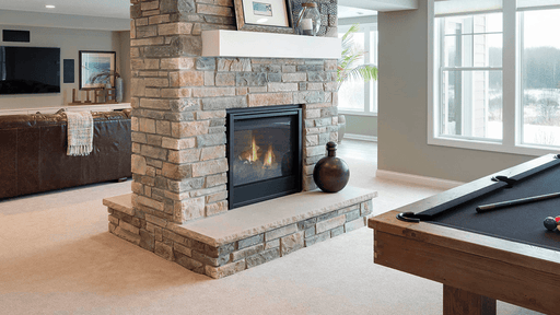 Majestic See-Through 36 direct vent gas fireplace, two room view