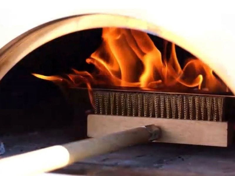 WPPO 36-Inch Pizza Oven Brush w/ Wooden Handle & Stainless Steel Scraper