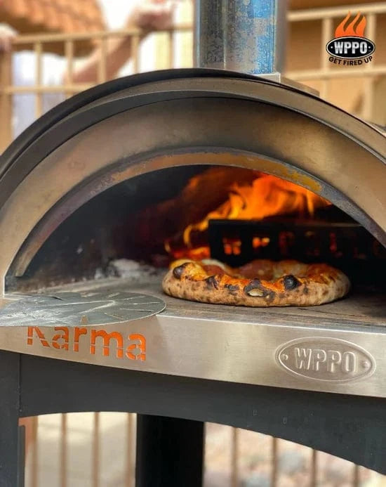 WPPO Karma 25-Inch Red Freestanding Wood Fired Outdoor Pizza Oven