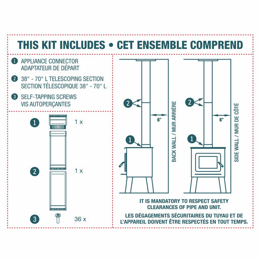 6" To-The-Ceiling Double Wall Pipe Kit