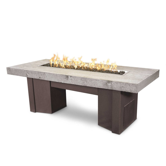The Outdoor Plus Fire Table Concrete Top Smooth Almeda Collection OPT-ALMGFRC78