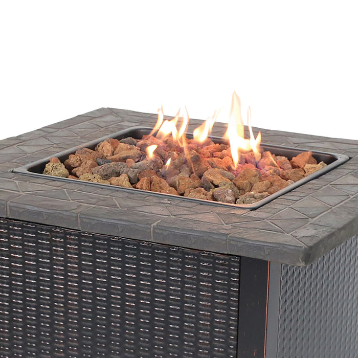 Endless Summer Liquid Propane Gas Outdoor Fire Pit with Resin Mantel