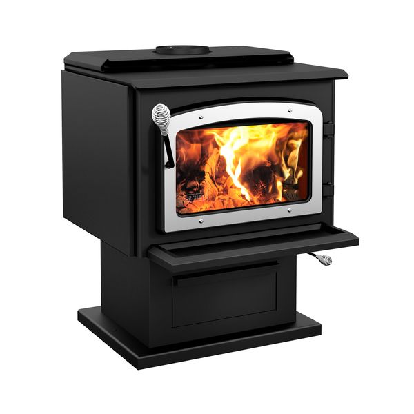 Drolet Escape 1800 Wood Stove With Brushed Nickel Door