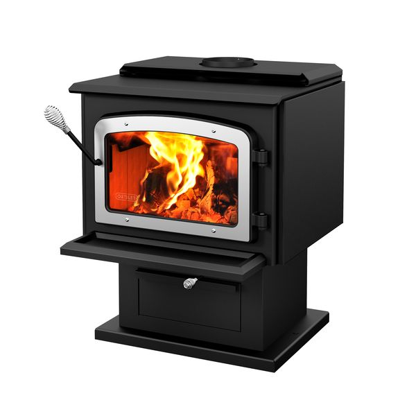 Drolet Escape 1800 Wood Stove With Brushed Nickel Door