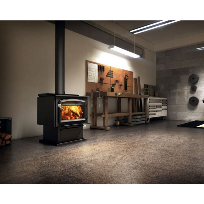 Drolet Escape 2100 Wood Stove With Brushed Nickel Trims