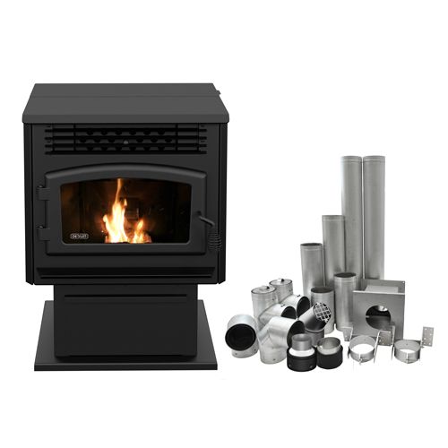 Drolet Eco-55 Pellet Stove With 4" Basement Venting Kit