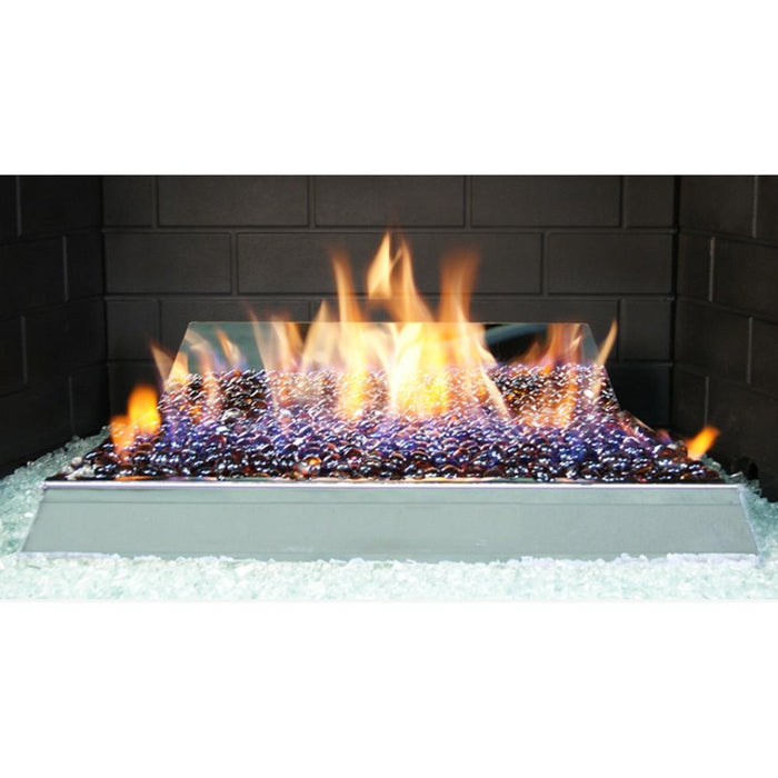 Real Fyre Contemporary 18-Inch See-Through Vent-Free Gas Fire Glass Set Insert