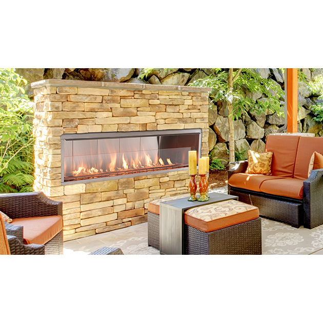 Superior Linear Vent-Free Outdoor Gas Fireplace - Optional See-Through