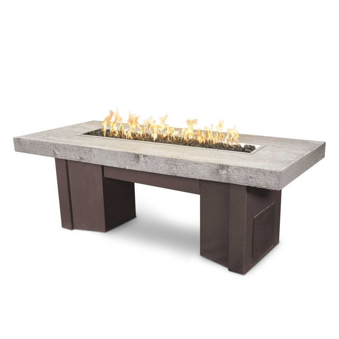The Outdoor Plus Fire Table Concrete Top Wood Grain Almeda Collection OPT-ALMWG78